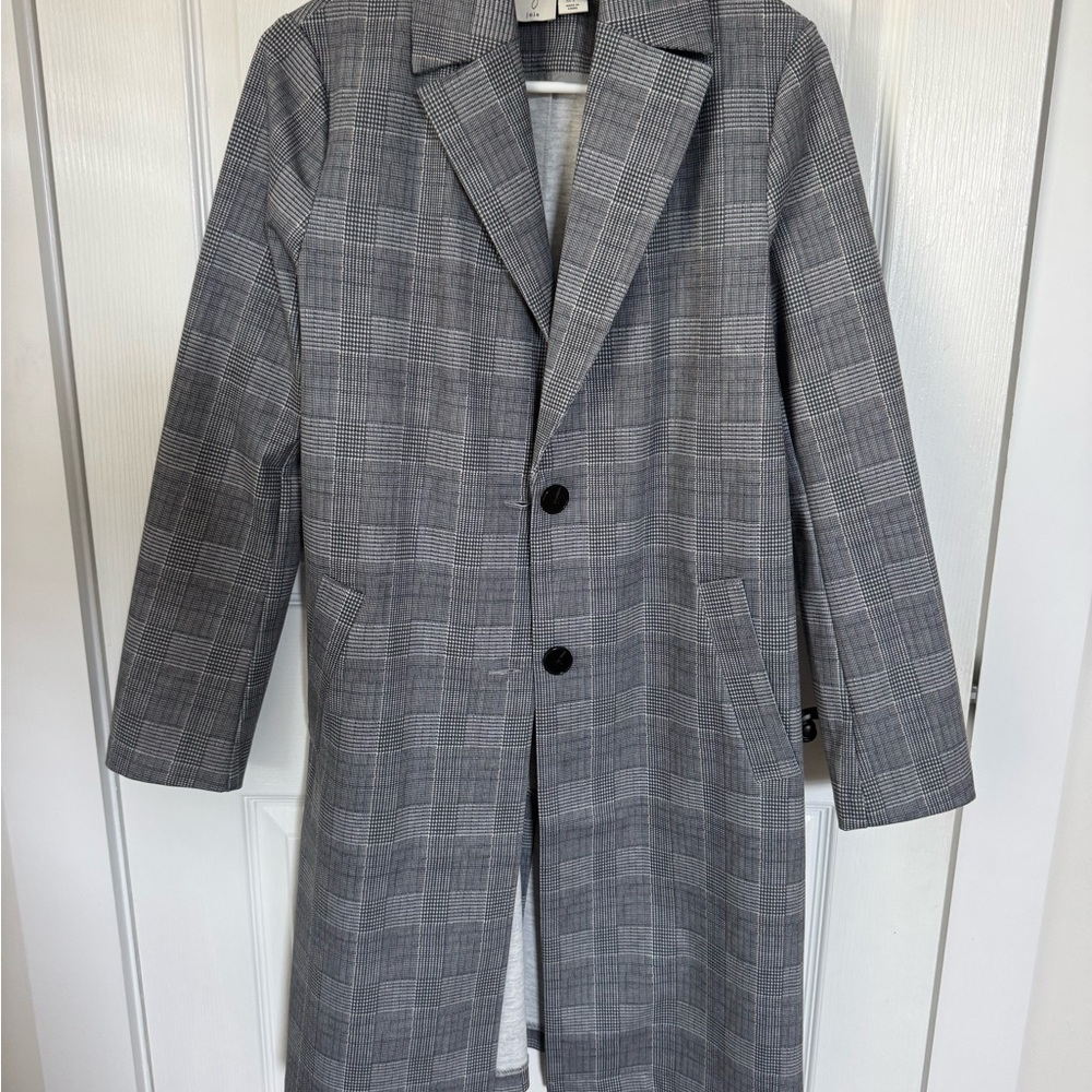 Joie Black and White Plaid Coat